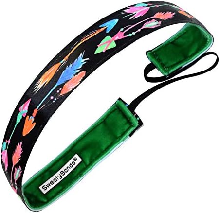 Sweaty Bands Womens Girls Headband - Non-Slip Velvet-Lined Performance Hairband - Find Your Way