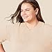 Amazon Essentials Women's Regular-Fit Soft Touch Long-Sleeve Crewneck Sweater, Beige, XX-Large