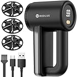 WiredLux Rechargeable Fabric Shaver - Electric Lint Remover for Clothes & Couch - Adjustable 3-Speed, 6-Leaf Blade, LED Display, USB Charging - Depiller with Dual Protection (Midnight Black)
