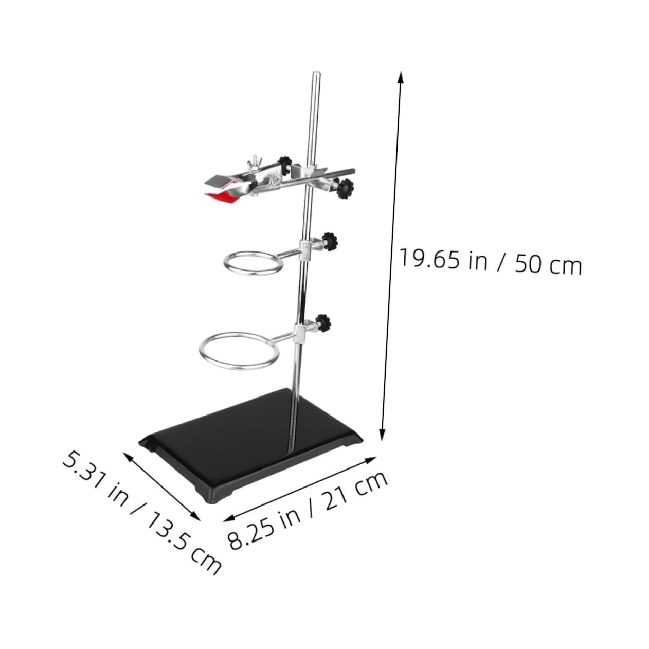 Support de Laboratoire en Fer pour Chimie, Base Stable et Montage Facile | Usage pour Enseignement Expérimental et Réactions Chimiques, Compatible Lampe à Alcool, Structure Métallique