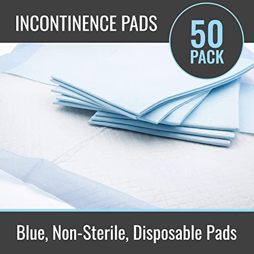 Image of DMI Extra Large 36 inch x 36 inch, 50 Count, Ultra Protective Incontinence Bed Pads for Women and Men, Elderly, Kids Bed Wetting, Absorbent Chucks, Furniture Protection, FSA /HSA