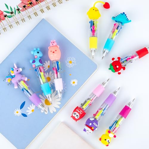 Multicoloured Pens All in One - Fun Cartoon 4-Color Pen Set (60-Pack) - Party Bag Fillers for Kids Class Fifts for 60 Children - Image 6