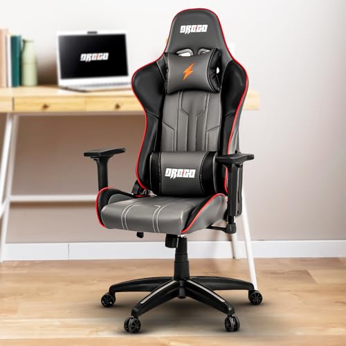 Drogo Ergonomic Office Chair with Flip-up Armrests, Adjustable Seat Height & Lumbar Support – Mesh Back Computer Chair for Office, Study, Work from Home & Executive Workspace (GREY - BLACK)