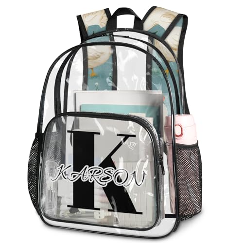 Personalized Chicken Small Clear Backpack Stadium Approved Heavy Duty PVC Plastic Custom Animal Transparent Backpacks See Through Bag with Name