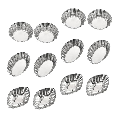 PRETYZOOM 12piezas Molde Para Tartas De Huevo Moldes Inoxidable Para Preparar Postres Sin Dañar Las Manos