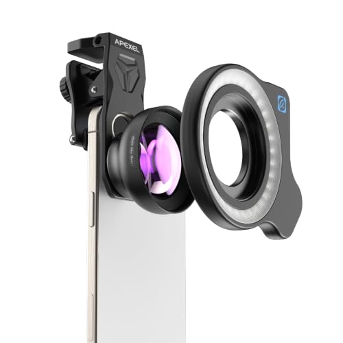 APEXEL 10' Ring Light for Desk, Ring Light with Stand and Phone Holder, Overhead Camera Mount with...