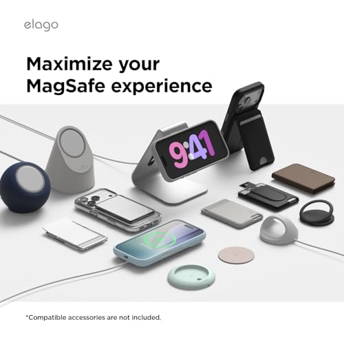 Image of elago for iPhone 17 Pro Max Case, Premium Magnetic Silicone Case, Compatible with MagSafe, Liquid Silicone Material, Protective Cover, Shockproof, Slim Phone, 6.9 inch (Aqua Sky)