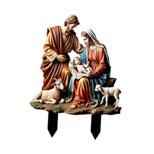 Crèche de Noël extérieure acrylique robuste抗風耐雨裝飾適合草坪 - 6