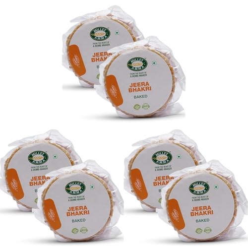 Image of Millet Amma Baked Jeera Bhakhri - 360 Gms | (Pack of 6 - Each 180 Gms) | Ready to Eat | Best Choice for Snack Time, Parties & Events | Healthy Traditional Gujarati Snacks..