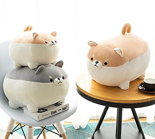 Auspicious beginning Stuffed Animal Shiba Inu Plush Toy Anime Corgi Kawaii Plush Dog Soft Pillow, Plush Toy Gifts for Boys Girls(Gray, 15.8") - Thumbnail 6