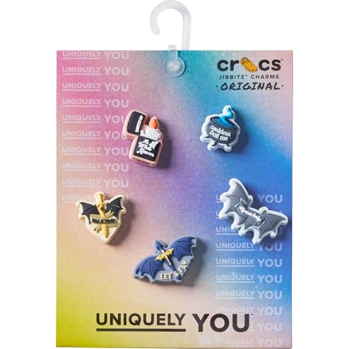 Image of Crocs Jibbitz Flowers Shoe Charm Packs, Dark Magic, 5-Pack