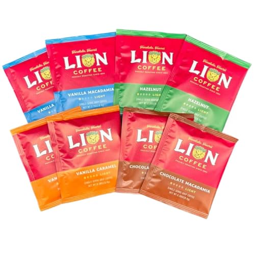 ライオンコーヒー ドリップパック 8袋入 4種アソートセット ハワイ人気フレーバー 個包装 飲み比べ お試し用 ギフト対応 PSJBOX