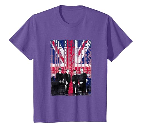 Image of The Beatles Liverpool Flag T-Shirt, Youth, Purple Heather, X-Small
