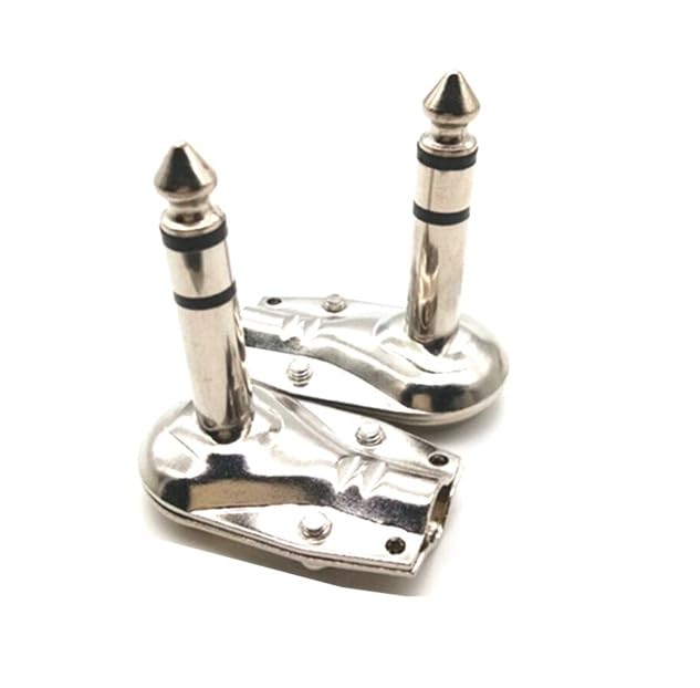 Pack of 2 Pieces 90 Degree 6.35mm 1/4 Inch TRS Stereo Audio Plug Connector, Nickel Plated 3 Pole Right Angle Jack for Headphone, Guitar & Audio Cable Repair-image-27