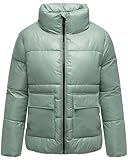 Navahoo Damen Winterjacke warme Steppjacke mit hohem Stehkragen Eispracht 14 Smokey Mint Gr. M