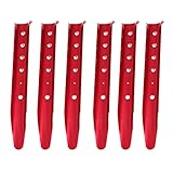 Azarxis Estacas de Tienda de Campaña 6 Pcs Forma de U 31cm Piquetas de Aluminio Clavijas para Carpa Toldo Playa en Arena Nieve (Rojo)