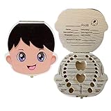 milchzahndose holz deutsch 【100% handgefertigt mit Holz】Korrosionsbeständig und langlebig für Zahnlagerung. Ein perfektes Geschenk Souvenir für Neugeborene oder zum Geburtstag.Schützt und ordnet die Zähne Ihres Babys.