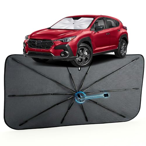 Image of Car Windshield Sun Shade for Subaru Crosstrek 2013-2026 -[Reflective Coated Fabric] Sunshade Umbrella for Front Window, Car Shades Sun Visor Keep Car Cool and Protects Interior, 1:1 Exact Fit