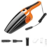 Forte aspiration pour l'intérieur de la voiture : aspiration de 5500 Pa élimine le sable, les miettes, les poils d'animaux et les débris des tapis, des tissus d'ameublement et des grilles d'aération pour restaurer la propreté de la cabine rapidement.