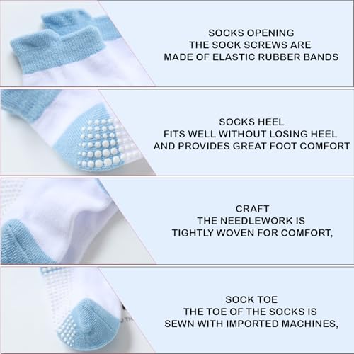 Image of MOMISY Baby Girl Boys children Non Slip Socks Toddlers Infant Warm Cotton Stretch Anti skid Socks-6 Pairs