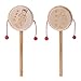 Ocobudbxw Bois Dessin animé Chinois Traditionnel Filature hochet Tambour Main Cloche bébé Jouet Musical