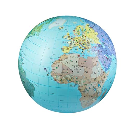 HCM Kinzel - Aufblasbarer Caly Globus - Die Welt XXL - Spielerisch die Welt erkunden - Grau - 85 cm Umfang