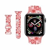 Bonici BONICI Smart Watch Bands Apple Watch (38mm 40mm 41mm), Elegant Love Heart Lovers Valentine Day Theme Sport Soft Silicone Rubber Replacement Bands Apple Watch 7/6/SE/5/4/3/2/1 iWatch -H(M/L)