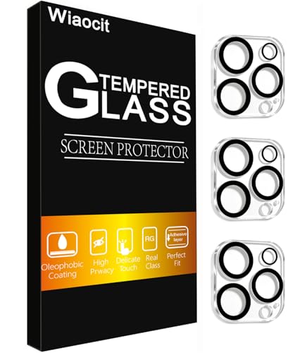 Wiaocit 3 Pack Tempered Glass Camera Lens Protector for iPhone 15 Pro/iPhone 15 Pro Max 9H Hardness Anti-Scratch Case Friendly