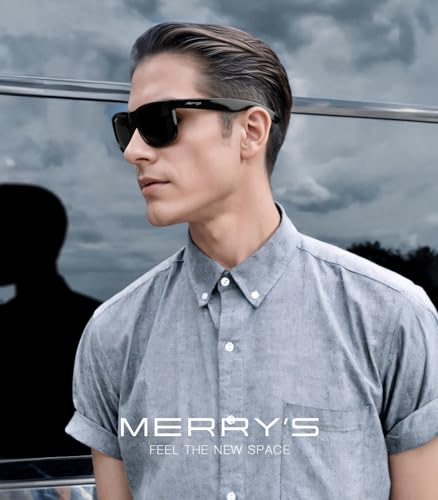 MERRY'S Men's Rectangular Polarized Sunglasses UV400 Protection for Driving Fishing Hiking Golf Outdoor Sport Glasses S81652