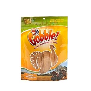 Gobble! 6-Inch Turkey Tendon Strips for Dogs, 6 oz. (170g) Reseal Value Bag, Made in USA, All-Natural Hypoallergenic Dog Chew Treat | Sourced, Processed & Packaged in The USA | Gobble! 6-Inch Turkey Tendon Strips for Dogs, 6 oz. (170g) Reseal Value Bag, Made in USA, All-Natural Hypoallergenic Dog Chew Treat | Sourced, Processed & Packaged in The USA |