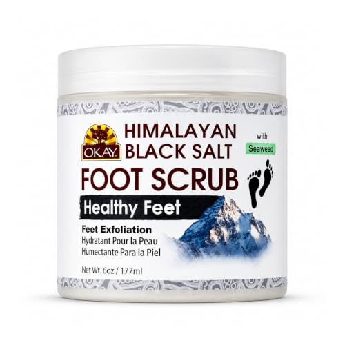 Okay Himalayan Black Salt with Seaweed Foot Scrub, 6 Ounce