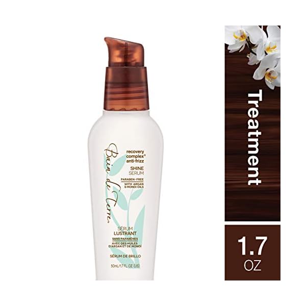 Bain de Terre Recovery Complex Anti-Frizz Silky Shine Reparative Serum | Eliminate Frizz & Create Instant Shine | Argan & Monoi Oils | Paraben Free | Color-Safe | 1.7 Fl Oz