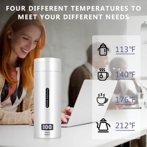 Swetup Travel Kettle, Travel Mini Kettle Portable, Small Travel Electric Kettle lightweight 0.5L, Low Wattage Kettle, Fast Boil Hot Water Kettle Coffee Milk Tea Pot for Bedroom Travel Camping Office