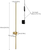 Vista 6 de Apliques de Pared Modernos con Enchufe Juego de Dos, Luz de Pared Dorada con Enchufe y Control Remoto, Lámpara de Pared con Cable de Enchufe, Luz