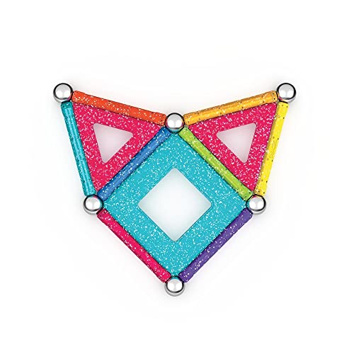 Geomag Glitter 22 Pièces Constructions Magnétiques à Paillettes pour Enfants Dès Blocs Magnétiques avec 8 Bâtonnets 8 Boules 6 Plaques 100% Plastique Recyclé Fabrication Suisse - vue 5