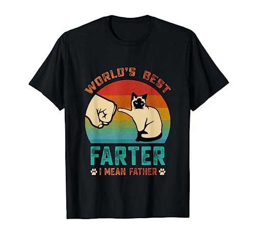 Vintage worlds best farter I mean father best cat dad ever Camiseta