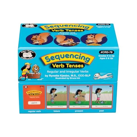 Super Duper Publications | Sequencing Regular and Irregular Verb Tenses Fun Deck | Early Reader and Grammar Flash Cards | Educational Learning Materials for Children Cover