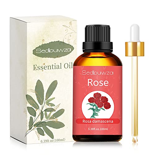 Rose Essential Oil Organic Rose Oil Essential Oil, Rose Oil For Aromatherapy, Diffuser, Perfume, Skin Care - 100Ml/3.38Oz #TOP24