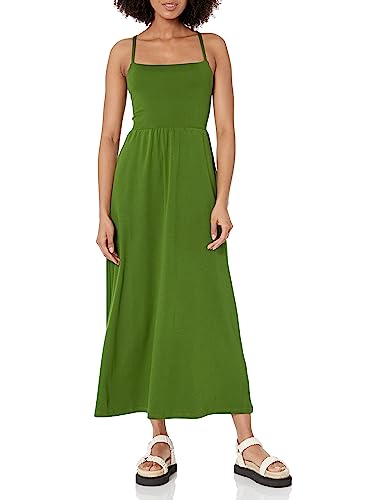 Amazon.com: Amazon Essentials Women's Fit & Flare Jersey Midi Jersey Dress  (Available in Plus Size) (Previously Amazon Aware), Deep Green, Large :  Clothing, Shoes & Jewelry