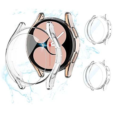 [2+2 Pack]OMEE Samsung Galaxy Watch 4 40mm & Watch 5 40mm Screen Protector Case,All-Around PC Hard Full Protection Matte Cover for Samsung Watch 5 & 4 40mm Accessories Screen Protector Cover