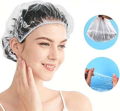 Shower Cap Disposable - 100 Pcs Thickening Women Shower Caps Normal Size