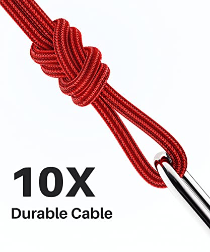 10ft Red USB C Cable 10Gbps Data Transfer, Extra Long USB 3.2 Gen 2 to USB C Sync Cable 3.1A Type C Charger Cord Fast Charging for iPhone 16 Pro, Samsung Galaxy S23, PS5 Controller, Webcam