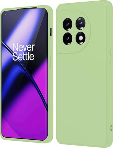 Image of DIZORO Compatible with Oneplus 11 5G Back Cover with Upgraded Square Edges for Camera Protection Shockproof Flexible Matte Liquid Silicone Mobile Phone Case (Matcha)