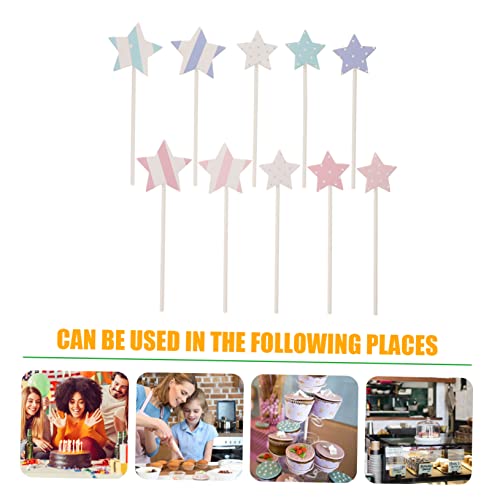 Totority 10 Pcs Inserção De Bolo Suprimentos De Bolo Criativo Palitos De Comida Topo De Bolo Glitter