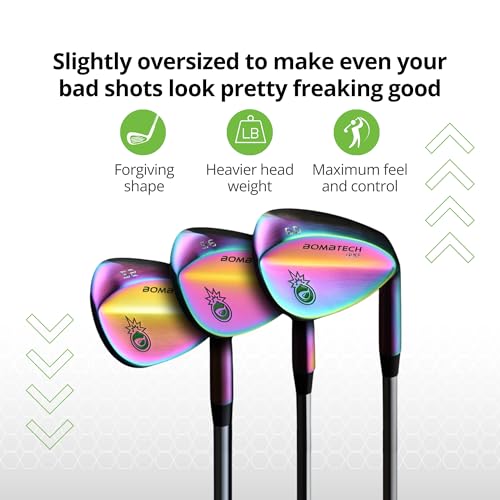 BombTech Premium Golf Wedge Set 52 56 60 Degree Max Spin