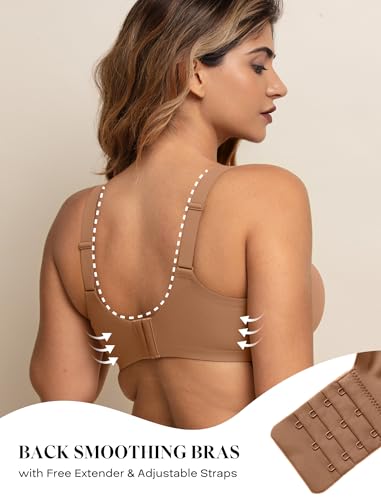 Image of Wireless Bra with Support, Seamless Bra for Women, Mesh Elegance Shaping Bra with Contrast Colored Straps