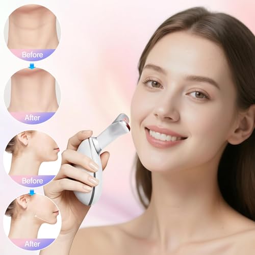 Image of Neck and Face Care Device for Home Daily Use, Skin Care Tool, Wrink-le Improve, Firm, Tightening and Smooth Snow White