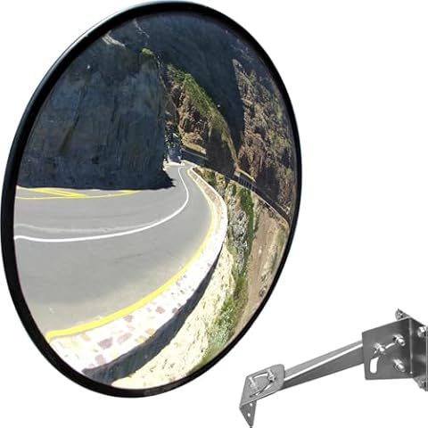 OranLite 24" or 32" Wall Mounted Traffic Safety Convex Mirror, Anti-Theft Security Mirror with Heavy-Duty Bracket for Retail Store, Garage, Warehouse, Office, Parking Lot (2, 24" Large) Cover