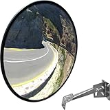 OranLite 24' or 32' Wall Mounted Traffic Safety Convex Mirror, Anti-Theft Security Mirror with Heavy-Duty...