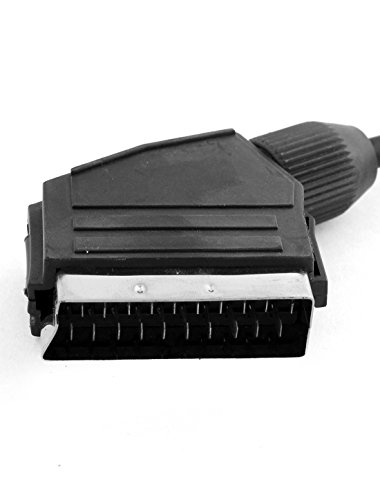 Ruilogod SCART a triple masculino Interfaz-AV Phono Plugs AV TV Adaptador Cable de adaptador 1.5m 2pcs